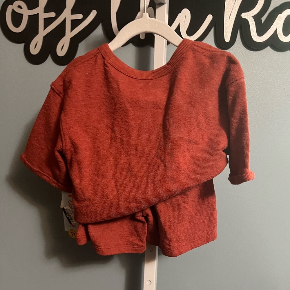 Cat & Jack Maple Terry Cloth Long-Sleeve Top and Shorts Set NWT